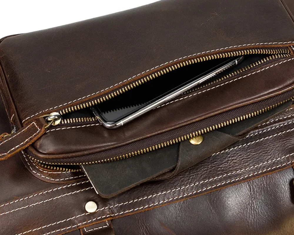 mens leather carry on luggage